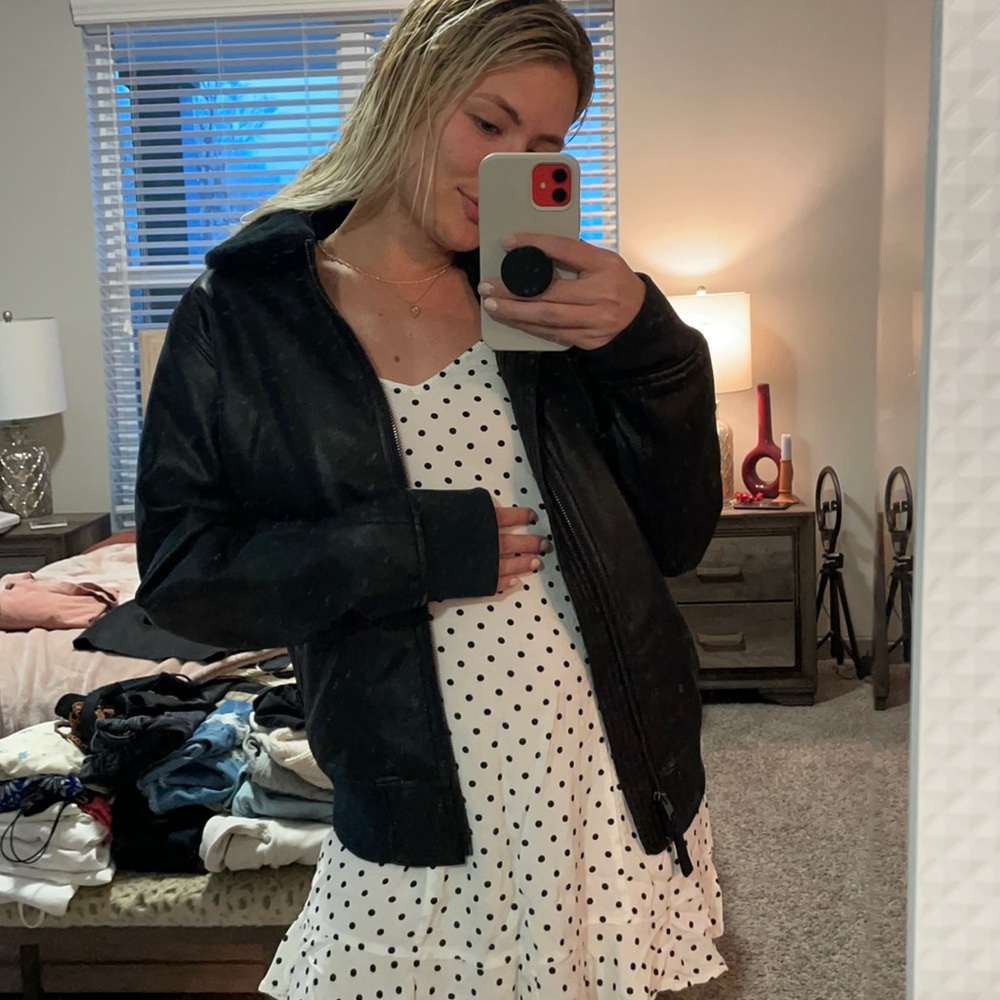 Hollister Leather Jacket w/ faux fur collar